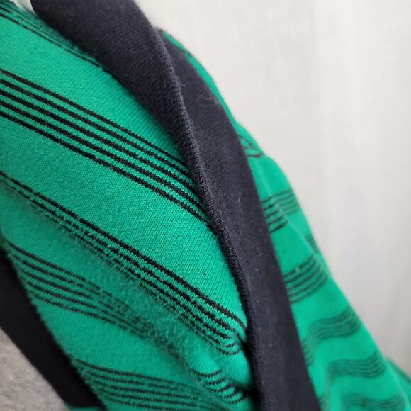 Oakbrook Sport Vintage Green and Navy Velour Top, M - Picture 9 of 9